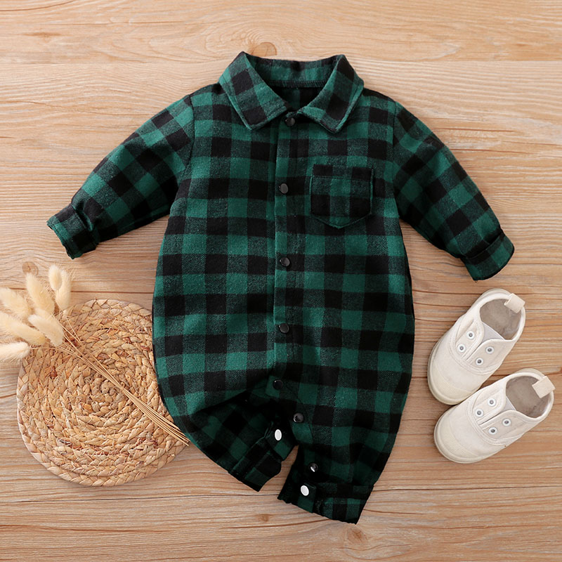 Baby Clothing Bundles - Yenidoğan Erkek Bebek Giysileri Yeşil Ekose
