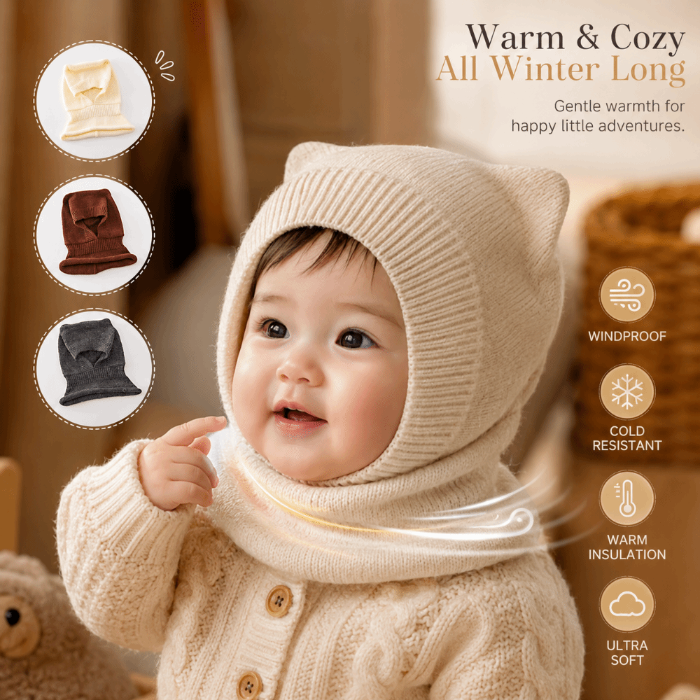 Baby Hat Beanie - Yeni Sıcak Yün Bebek Balaclava Şapka
