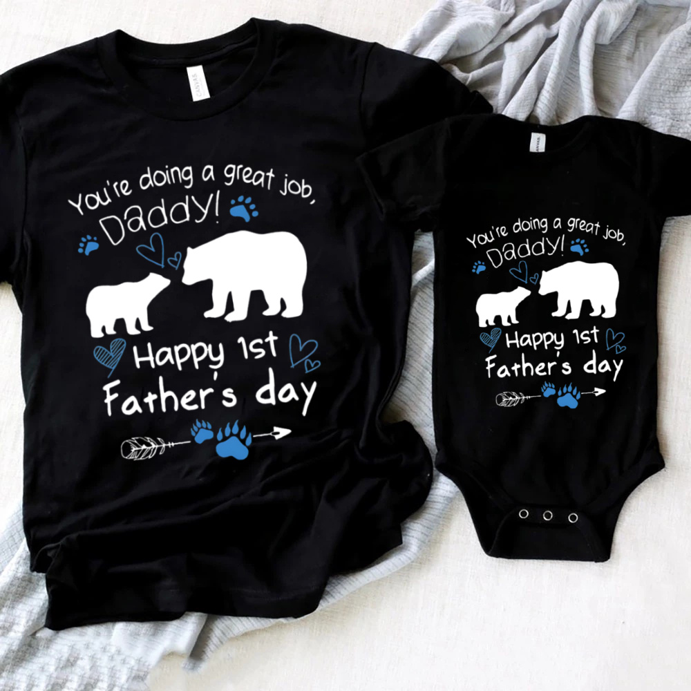 Romper Onesie Baby - Mutlu İlk Babalar Günü Aile Eşleştirme