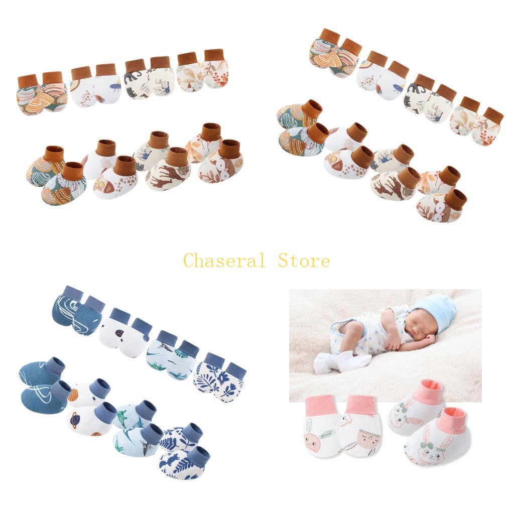 Baby Mittens Scratch - E7CE 4 Takım Eldivenler Pamuklu Çizilmeye